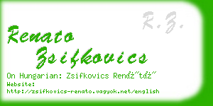 renato zsifkovics business card